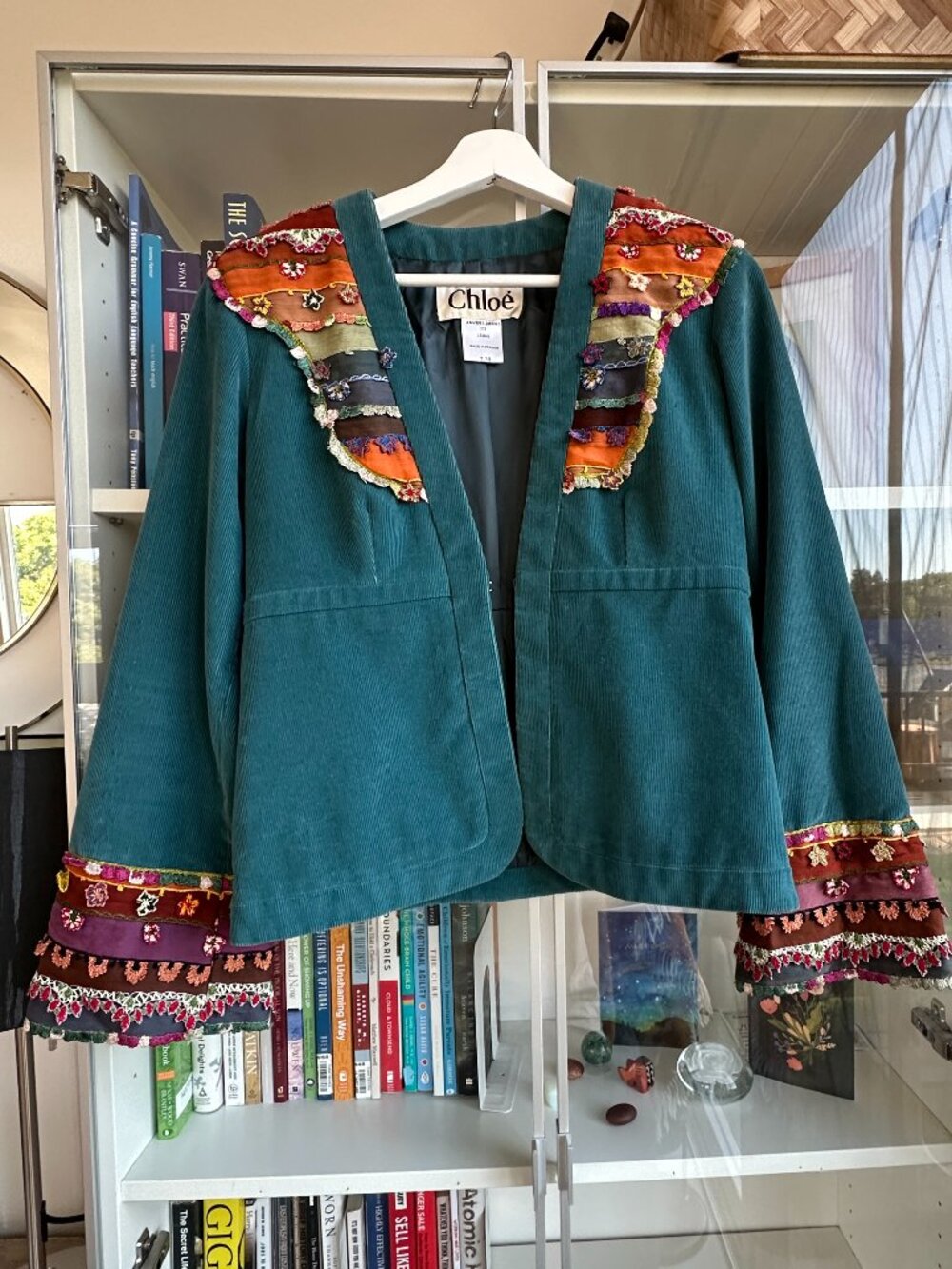 Chloé Chloe Corduroy Jacket Embellished crochet Short Blazer jacket in Size 38 6